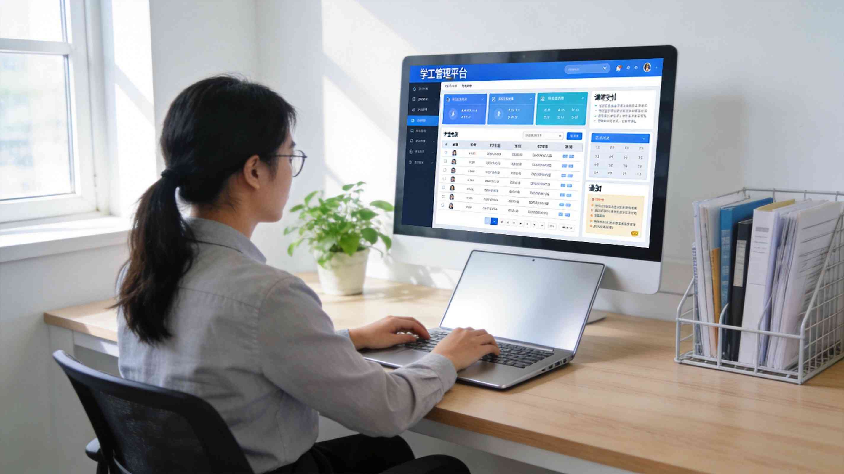 学工办电脑工作场景 学工办电脑工作场景