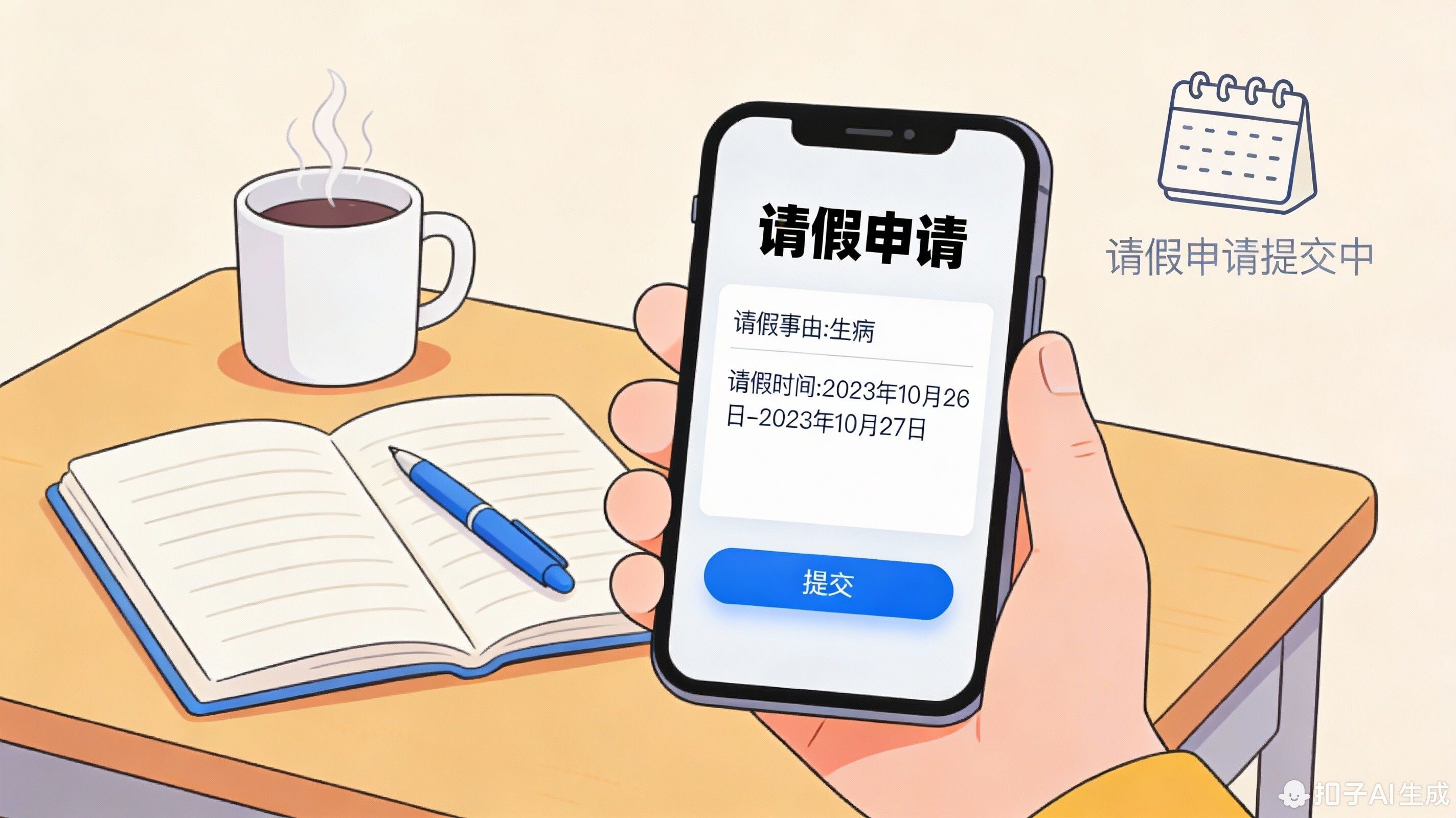 学生线上提交请假申请